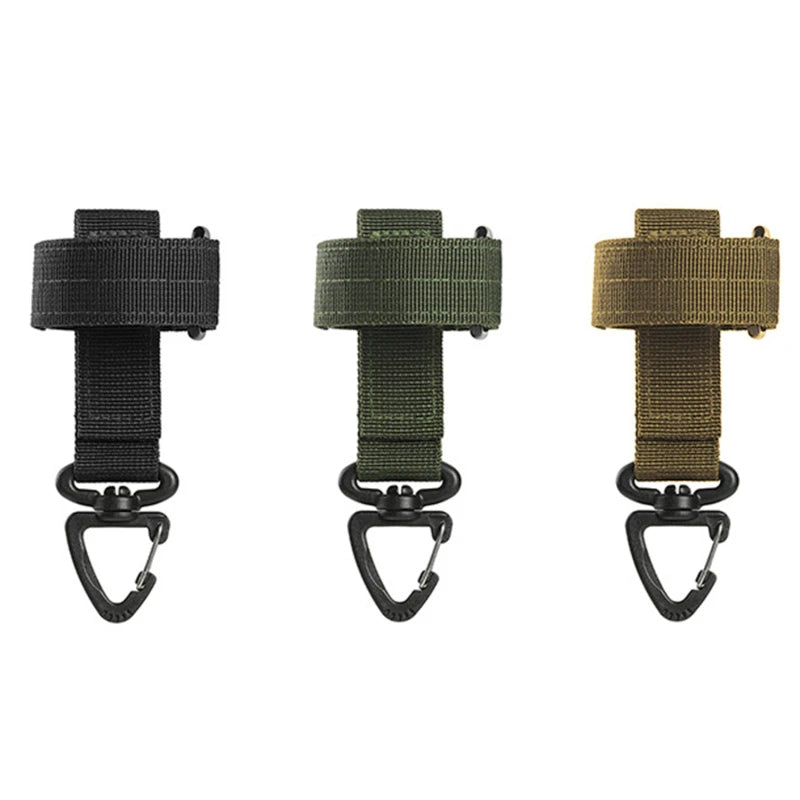 Verstelbare Molle Handschoenhouder – Sleutelring & Karabijnclip voor Brandweer, Hiking & Werkgebruik