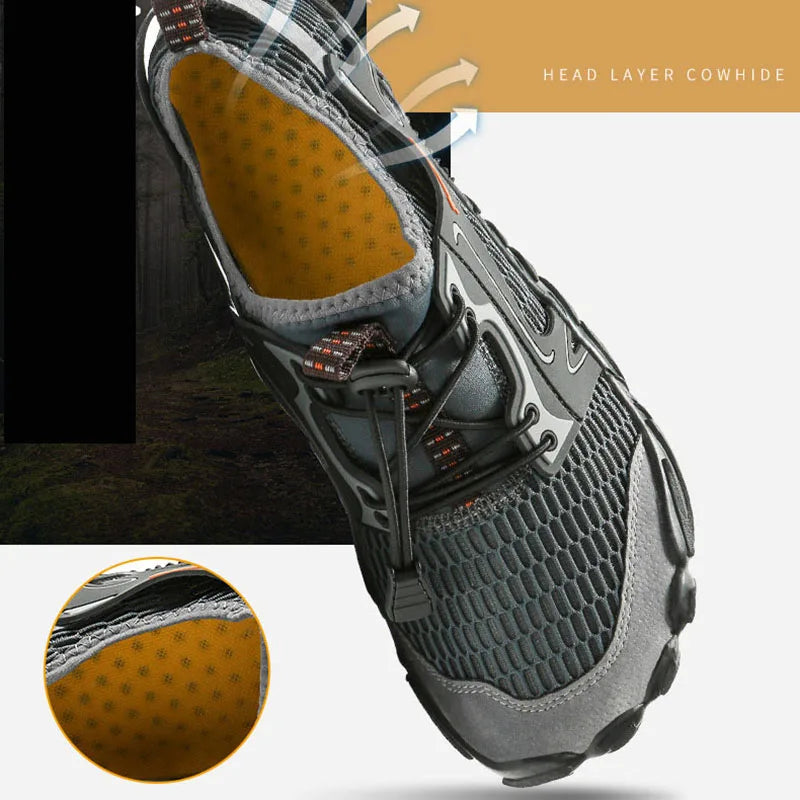 Wading Schoenen voor Mannen - Ademend Water Hiking Schoenen, Sneldrogende Mesh Sneakers voor Buiten en Klimmen