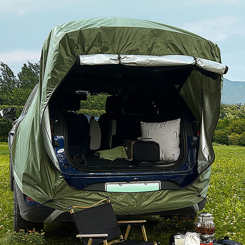 Camping Achtertent voor Auto - Waterdichte Luifel met Zonwering en Ventilatie