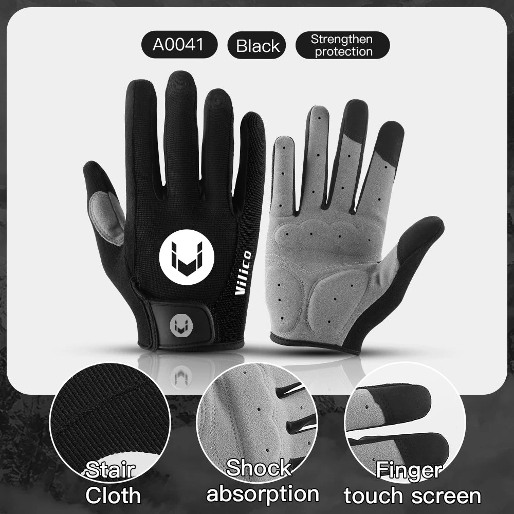 Ademende Antislip Lange Fietshandschoenen โ Schokabsorberend & Zweetbestendig voor Mountainbike & Outdoor Sport