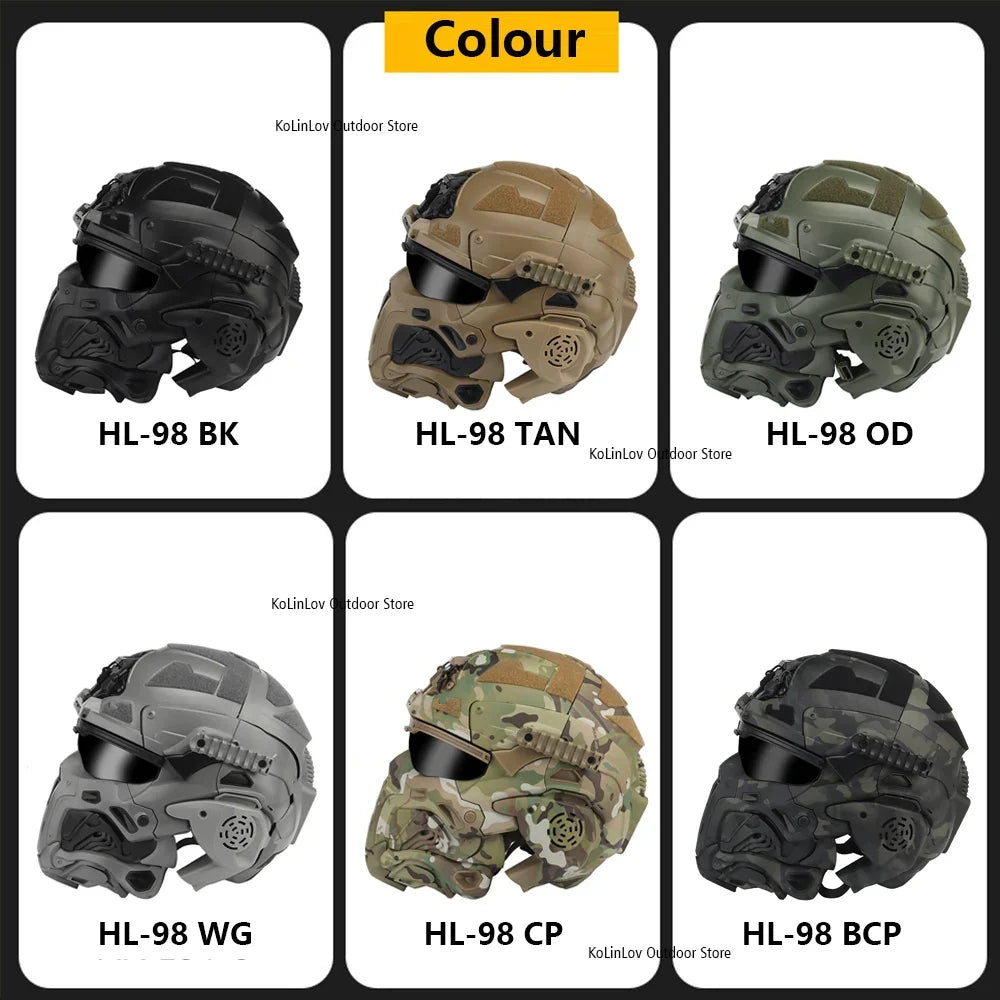 W-Ronin Assault Helmet – Tactical FAST Helmet with Built-in Communication Headset, Anti-Fog Fan and Interchangeable Lens