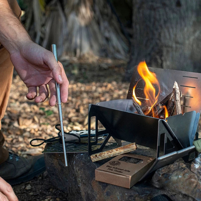 RVS Blazers voor Vuur – Vouwbare Firestick Gadgets voor Open Haard, Vuurpotten & Houtkachels – Binnen en Buiten Gebruik