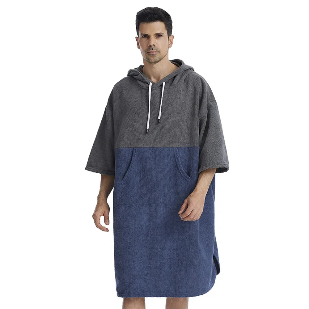 Quick-Dry Badjas Poncho - Surfponcho met Kap, Winddicht en Warm voor Stranden, Zwemmen en Duiken