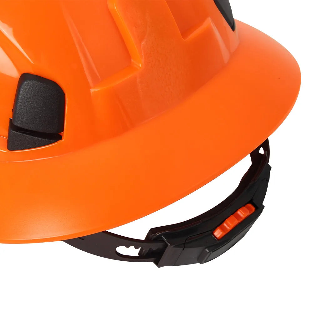 Full Brim CE Veiligheidshelm met Geïntegreerde Bril – Ademend Bouwhelm voor Industrie, Redding & Klimwerk