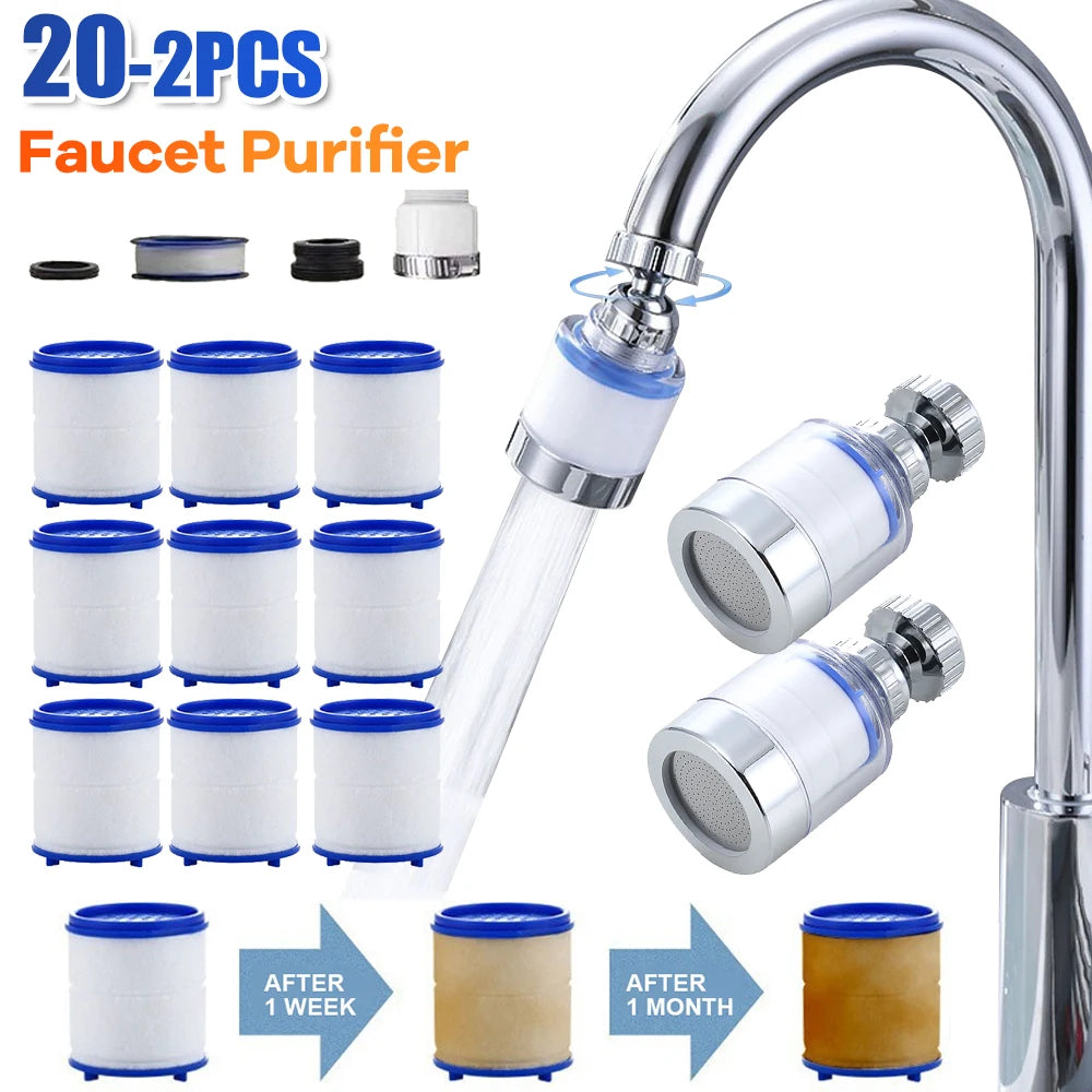 Faucet Water Filter - 360° Draaiend Waterfilter met PP Katoen voor Kranen in Keuken & Badkamer