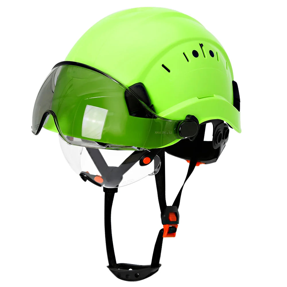 Schutzhelm aus Kohlefaser – Doppelvisier, CE- und KC-zertifiziert, ABS-Schutzhelm für Bau und Rettung