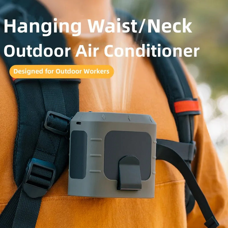 Draagbare Multifunctionele Outdoor Ventilator – USB Mini Nekventilator met 8000mAh Powerbank & LED Licht