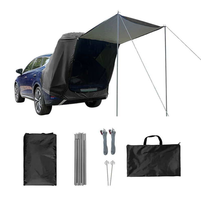 Camping Achtertent voor Auto - Waterdichte Luifel met Zonwering en Ventilatie