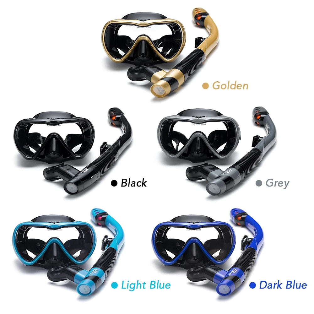 Leakproof Snorkel Set met Anti-fog Zwem- en Snorkelbril - Droge Snorkelbuis voor Snorkelen, Zwemmen en Scuba Diving