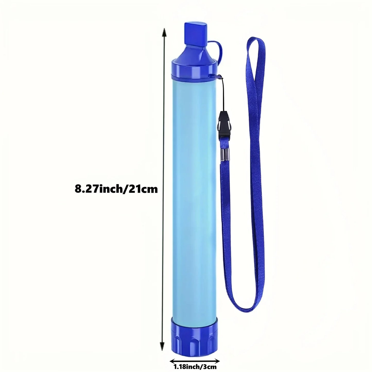 Tragbarer Wasserfilter – Survival-Strohhalm mit 0,01 Mikron 4-Stufen-Filtersystem für Outdoor und Survival
