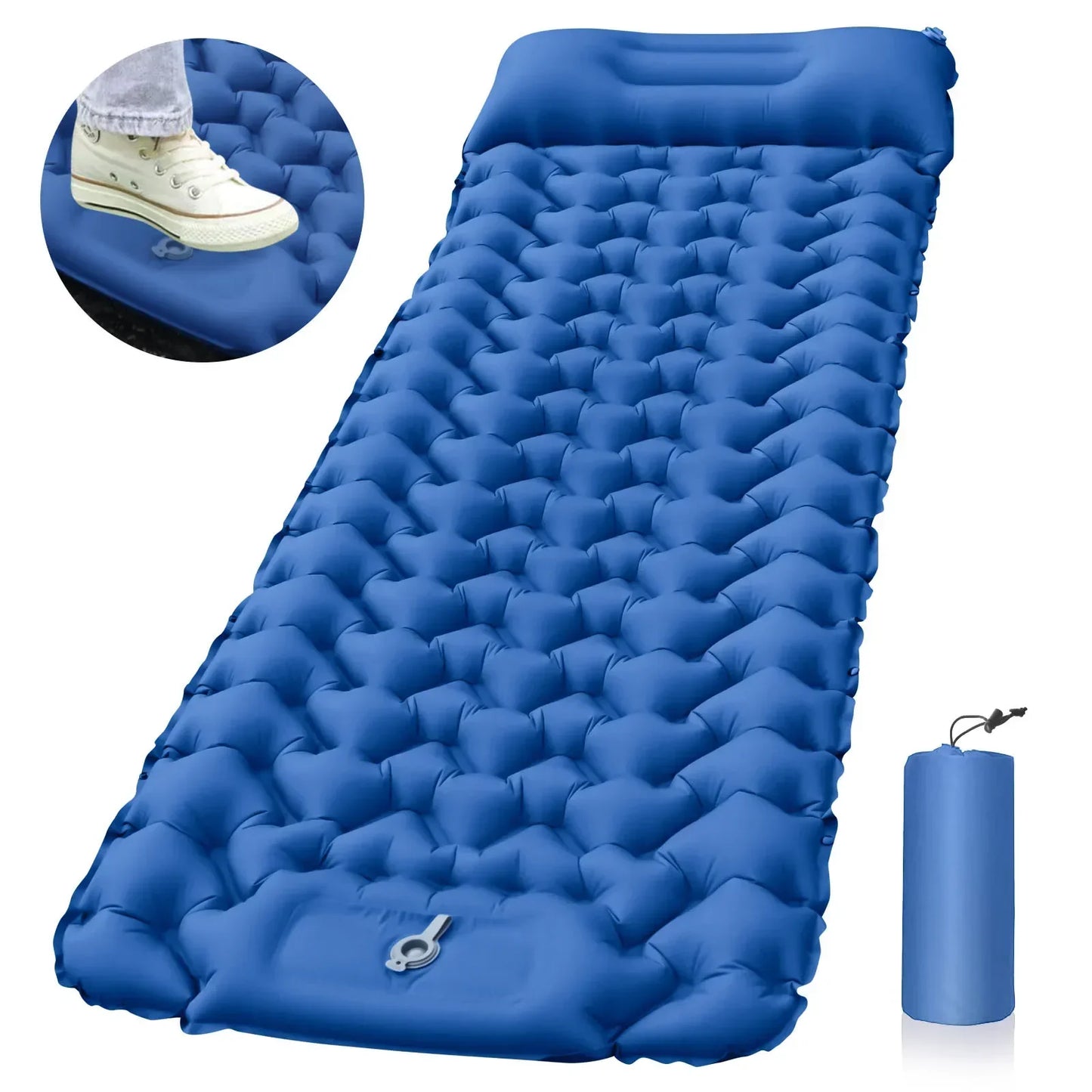 Aufblasbare Campingmatratze mit Kissen – ultraleichte, wasserdichte Schlafmatte für Outdoor-Aktivitäten