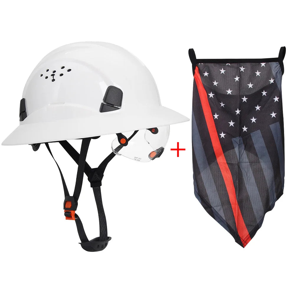 CE-Schutzhelm aus Kohlefaser – Schutzhelm mit voller Krempe, integrierter Schutzbrille und dreieckigem Gesichtsschutz