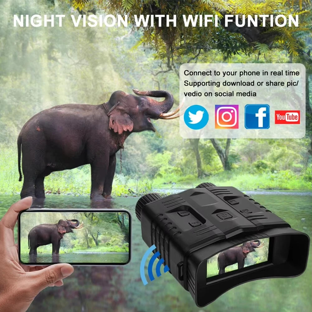 4K-Nachtsichtfernglas – 10-facher Digitalzoom, 800 m Reichweite, Infrarot-WLAN-Teleskop für Camping, Jagd und Videoaufnahmen