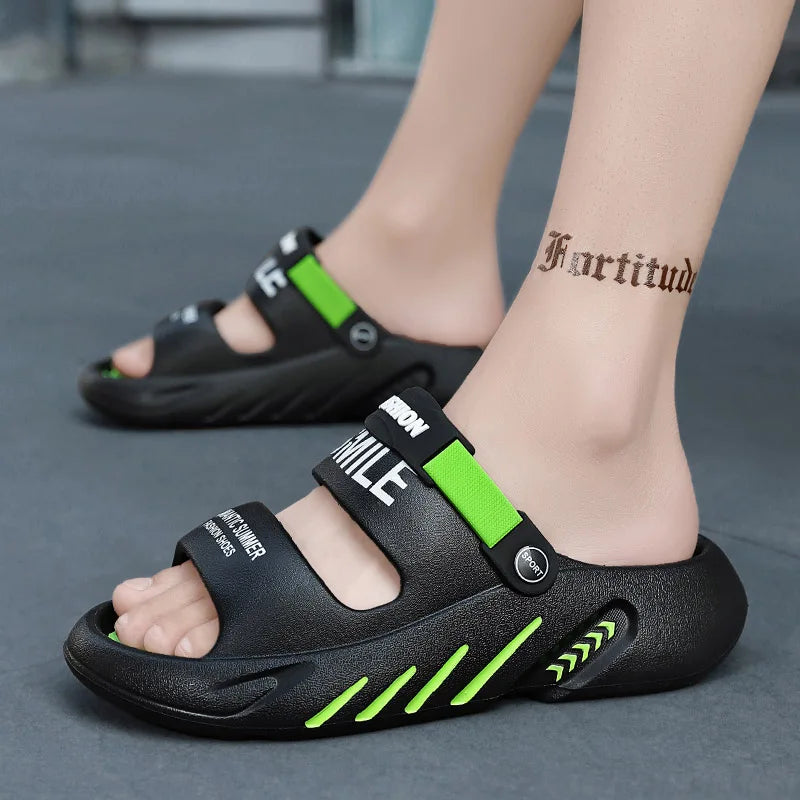 Zomer Heren Massage Slippers – Comfortabele Outdoor en Indoor Sandalen, Lichtgewicht Slip-On in Grote Maten 47-48