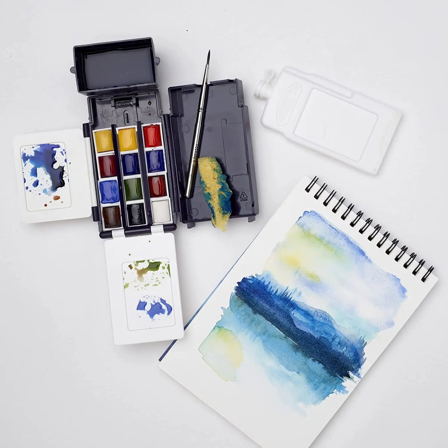 Winsor & Newton Cotman Waterverf Set | 12 Kleuren Half-Pans voor Buiten Schilderen in Plastic Doos