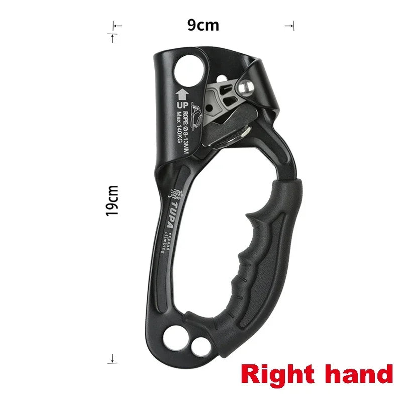 Professionele Outdoor Klimhand Ascender | Links en Rechts Hand Klimgerei voor Touwklimmen en Bergbeklimmen