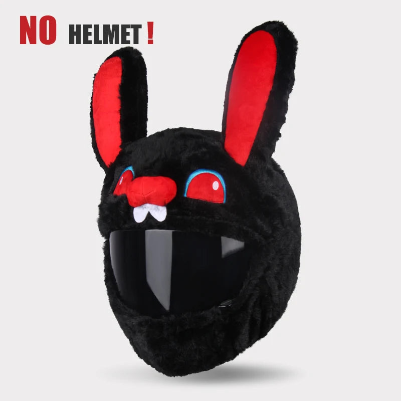 Flauschiger Helmüberzug – Weicher Helmüberzug aus Plüsch, Cartoon-Design, Motorrad- und Skischutz