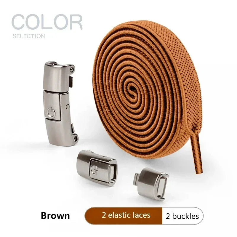 8 mm elastische Schnürsenkel zum Binden – flache Schnürsenkel mit Druckknopfverschluss für Turnschuhe und Freizeitschuhe