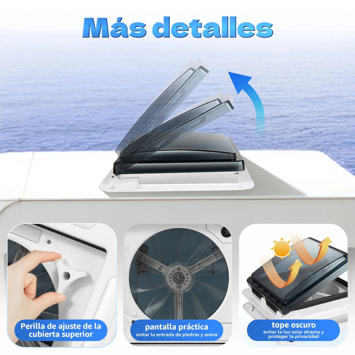 12V Caravan Dakventilator – Automatische RV Dakluik met LED Verlichting | Motorhome Ventilatie & Uitlaatventilator