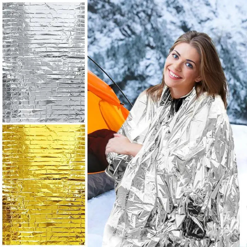 Polyester Film Survival Blanket, Waterdichte Nooddeken voor Camping, Hiking en Outdoor, Compact en Isolerend