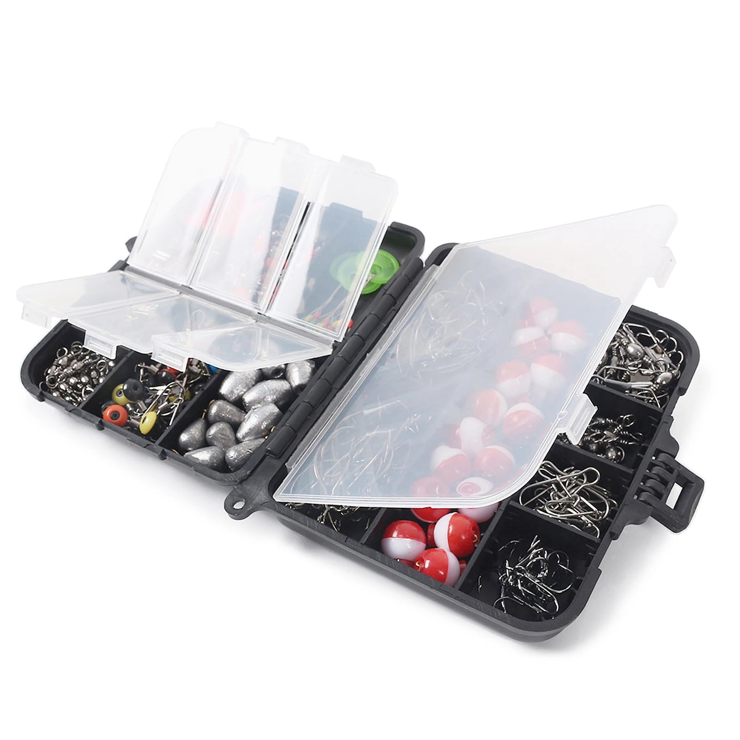 263-delige Visaccessoires Set met Tackle Box - Pliers, Jig Hooks, Sinkers, Swivels, Snaps, en Sinker Slides voor Vissen