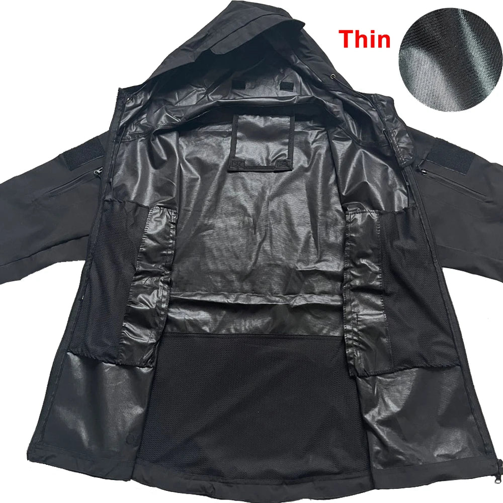 Militaire Softshell Jas Heren – Winddichte en Waterdichte Tactical Jas met Capuchon en Zakken voor Vier Seizoenen