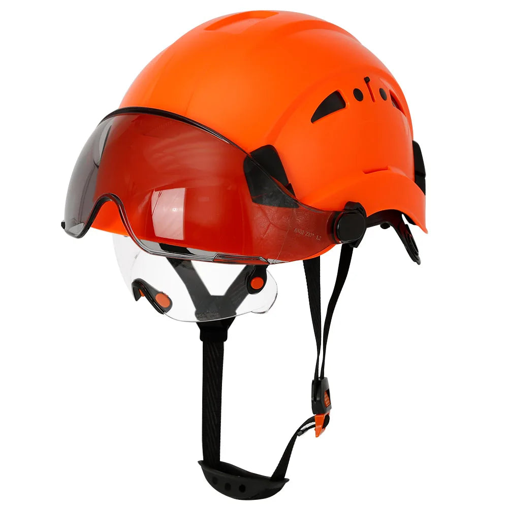Schutzhelm aus Kohlefaser – Doppelvisier, CE- und KC-zertifiziert, ABS-Schutzhelm für Bau und Rettung
