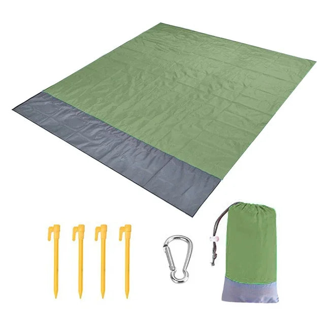 Oversized Beach Towel Mat, Sand-Free en Waterdichte Strandmat, Winddichte Picnic Deken met 4 Haringen voor Buiten en Kamperen