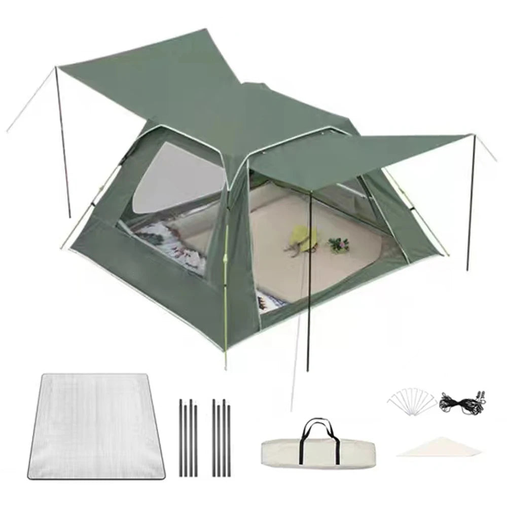 Automatische 2-Persoons Camping Tent – Winddicht, Waterdicht & UV-bescherming | Opvouwbare Pop-Up Tent voor Outdoor & Picknick