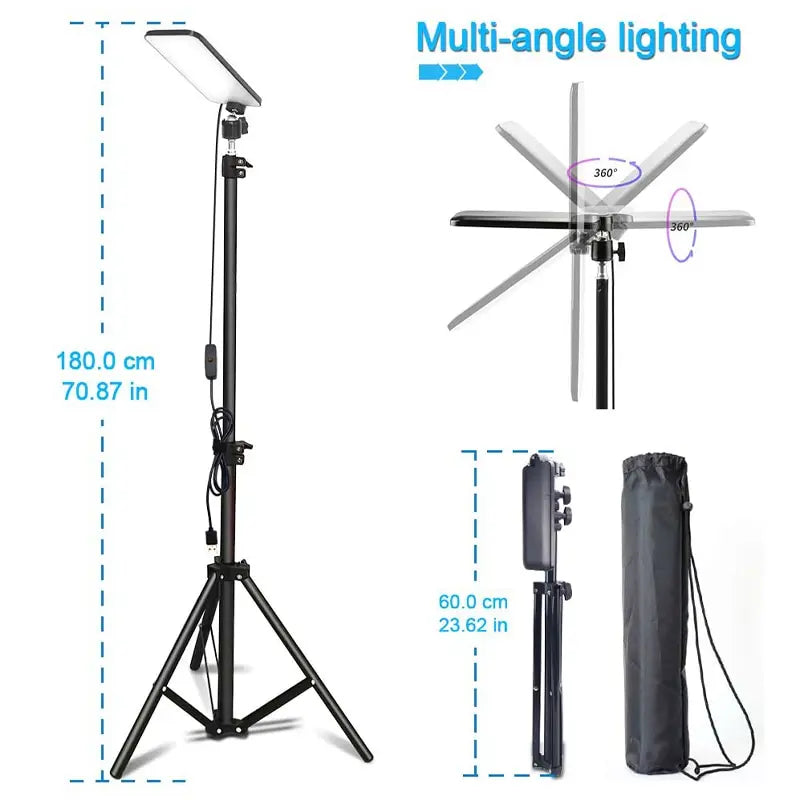 Tragbares LED-Arbeitslicht für den Außenbereich – per USB wiederaufladbare Campinglampe mit Teleskopständer