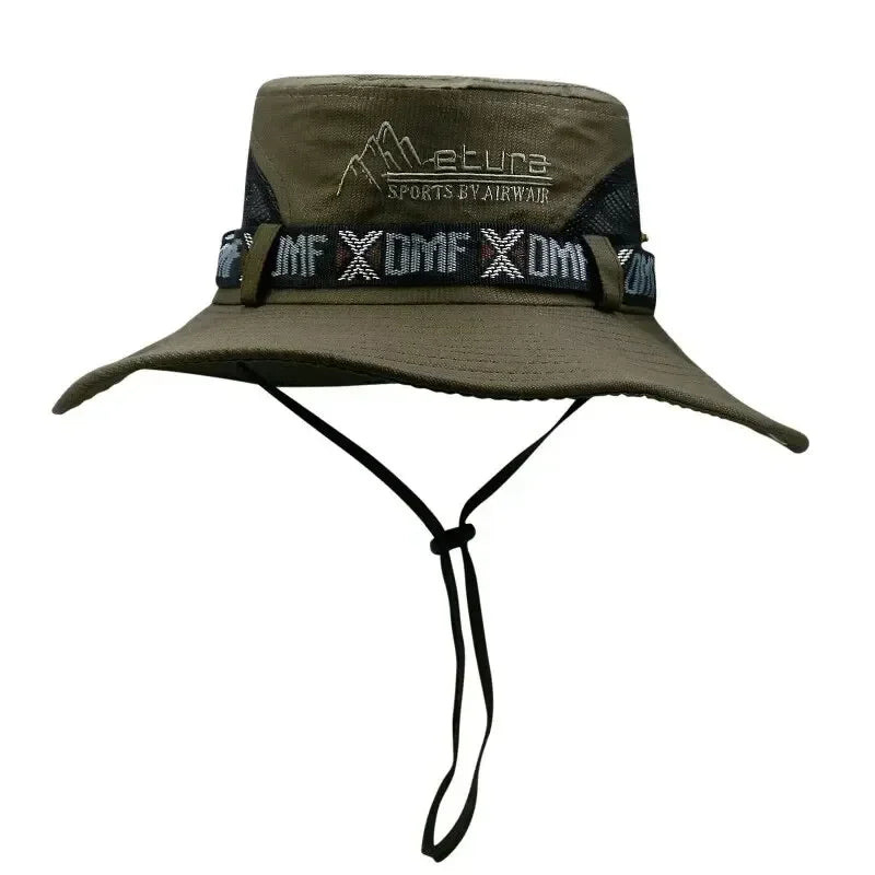 Zomer Bucket Hat voor Heren – UV-beschermende Outdoor Hoed met Brede Rand voor Hiking, Vissen & Strand