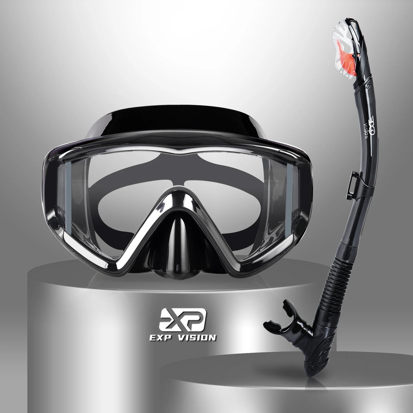 Professionele Snorkelset voor Volwassenen | Anti-Fog Duikbril met Dry Top Snorkel en Pano 3-ramen Masker
