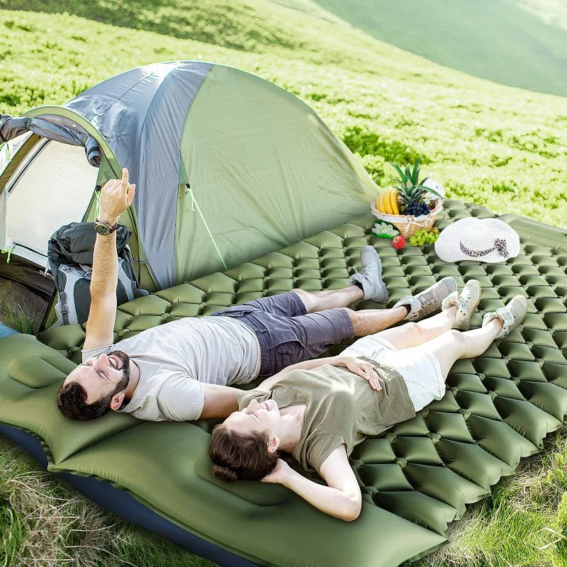 Opblaasbaar Outdoor Luchtbed – Enkel/Dubbel Slaapmatje voor Camping, Strand en Reizen