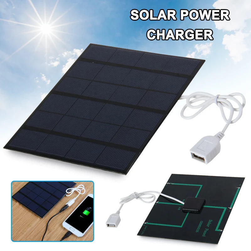 Portable Solar Charger – Universal Mobile Phone Charger for Camping, Hiking, Survival, and Emergency Kits – Compact USB Power Bank
