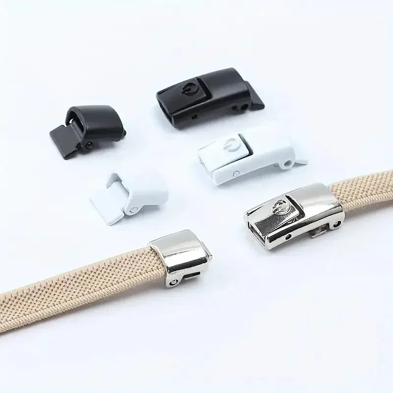 8 mm elastische Schnürsenkel zum Binden – flache Schnürsenkel mit Druckknopfverschluss für Turnschuhe und Freizeitschuhe