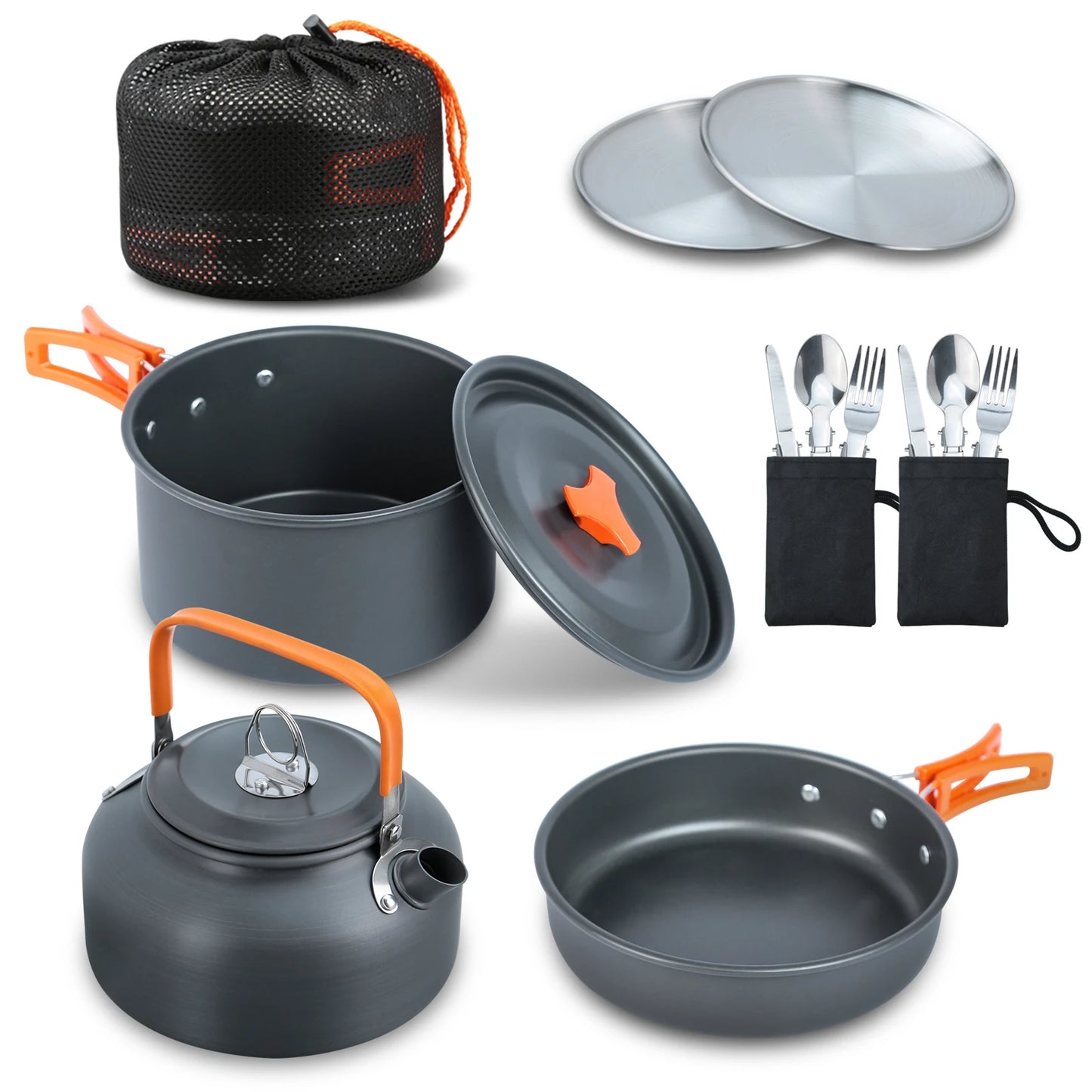 16-delige Aluminium Camping Kookset | Outdoor Kookgerei voor Reizen & Hiking