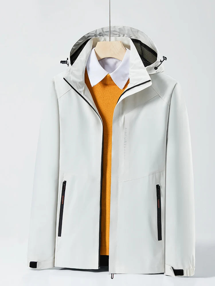 Casual Windbreaker Jas Heren – Waterdichte en Winddichte Outdoor Jas met Afneembare Capuchon voor Lente en Zomer