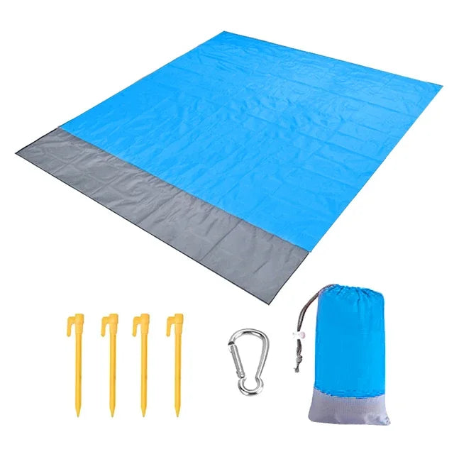 Oversized Beach Towel Mat, Sand-Free en Waterdichte Strandmat, Winddichte Picnic Deken met 4 Haringen voor Buiten en Kamperen
