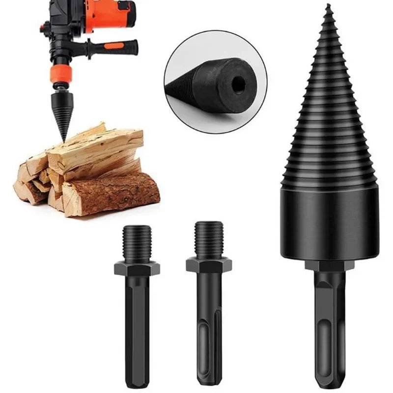 Holzspaltbohrer – Spaltkegel zum Brennholzspalten, hochwertiger Stahl, DIY-Holzbearbeitungswerkzeuge