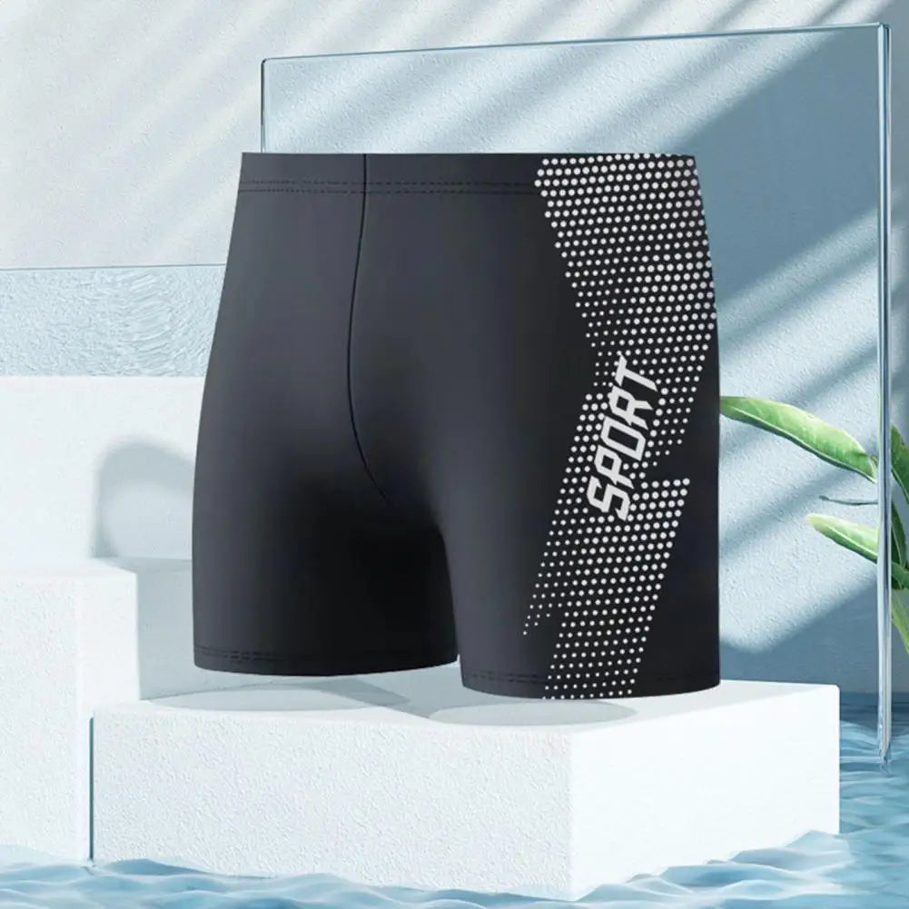 Sneldrogende Zwembroek voor Mannen - Hoge Taille Zwemshorts met Slim Fit en Gedrukt Ontwerp voor Zomer Strand