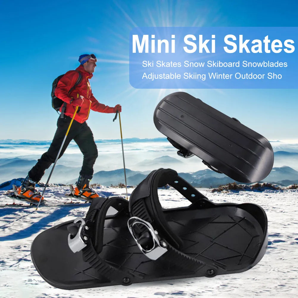 Winter-Mini-Ski-Skates – verstellbare kurze Snow-Skates für Anfänger und Fortgeschrittene – kompakt und tragbar