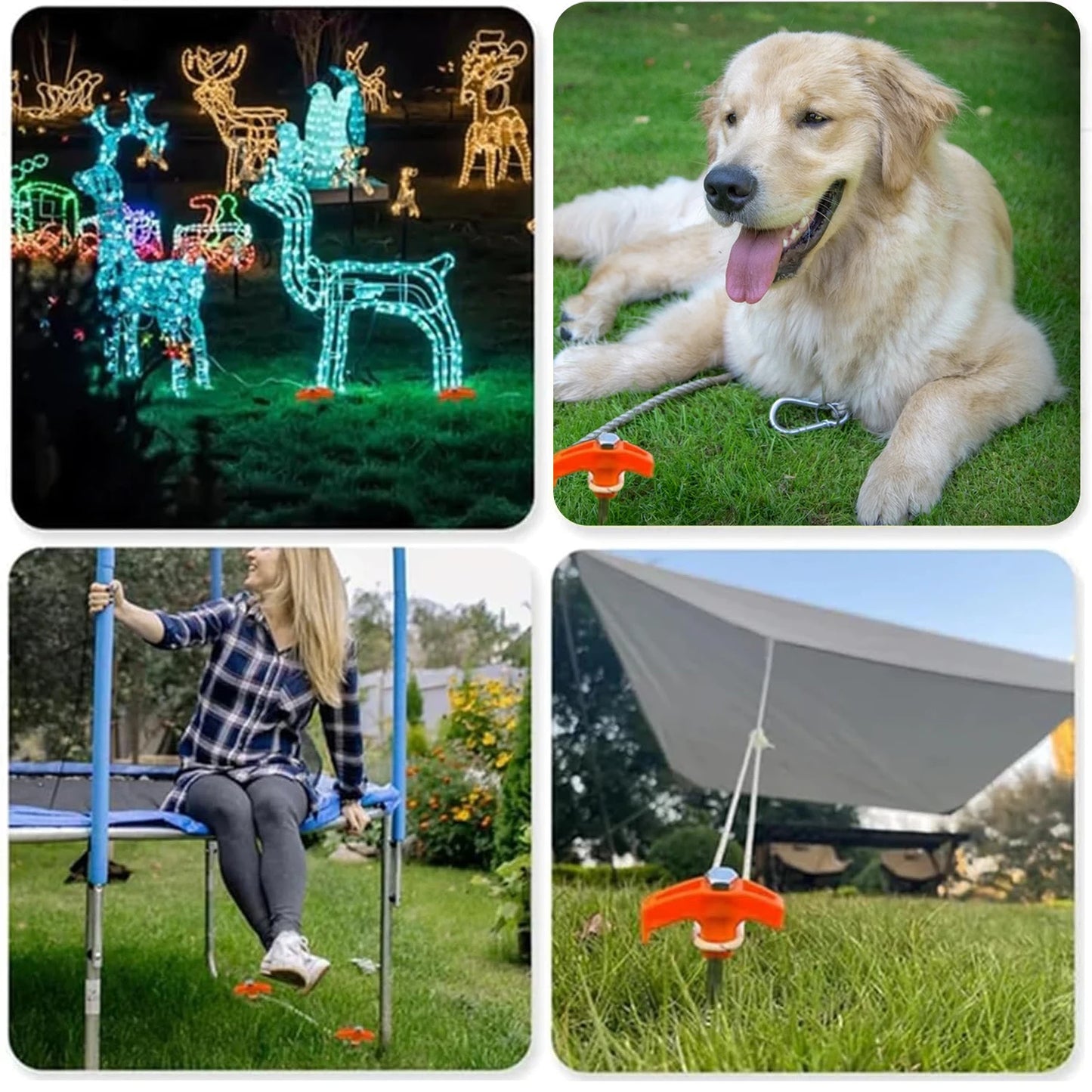 8" Schroefbare Tentpennen - Zware Grondankers voor Camping en Outdoor, Set van 16