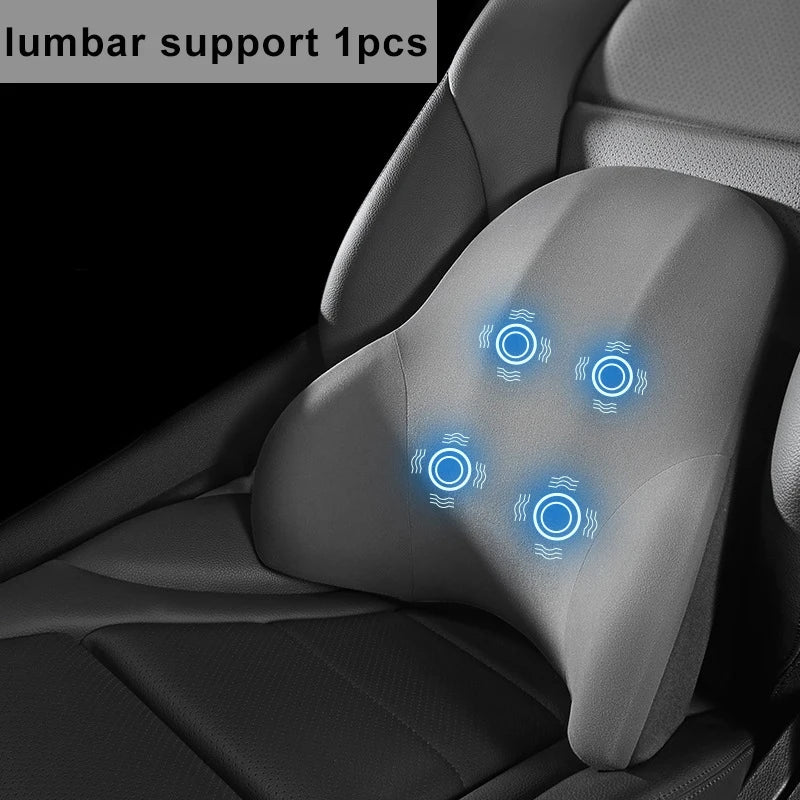 Elektrisch massagekussen auto – Vibrerende lendensteun & nekkussen – Ergonomische autostoel ondersteuning