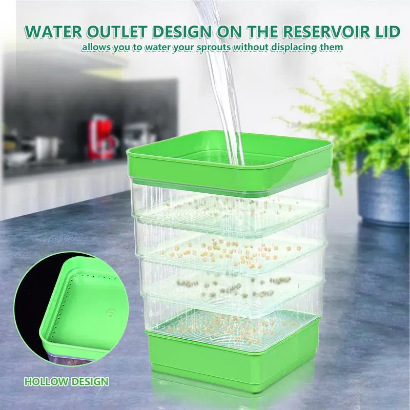 Sprout Dish Growing Tray Kit – Umweltfreundliches Sprouting Tray mit Verdunkelungsabdeckung für Microgreens und Bohnen