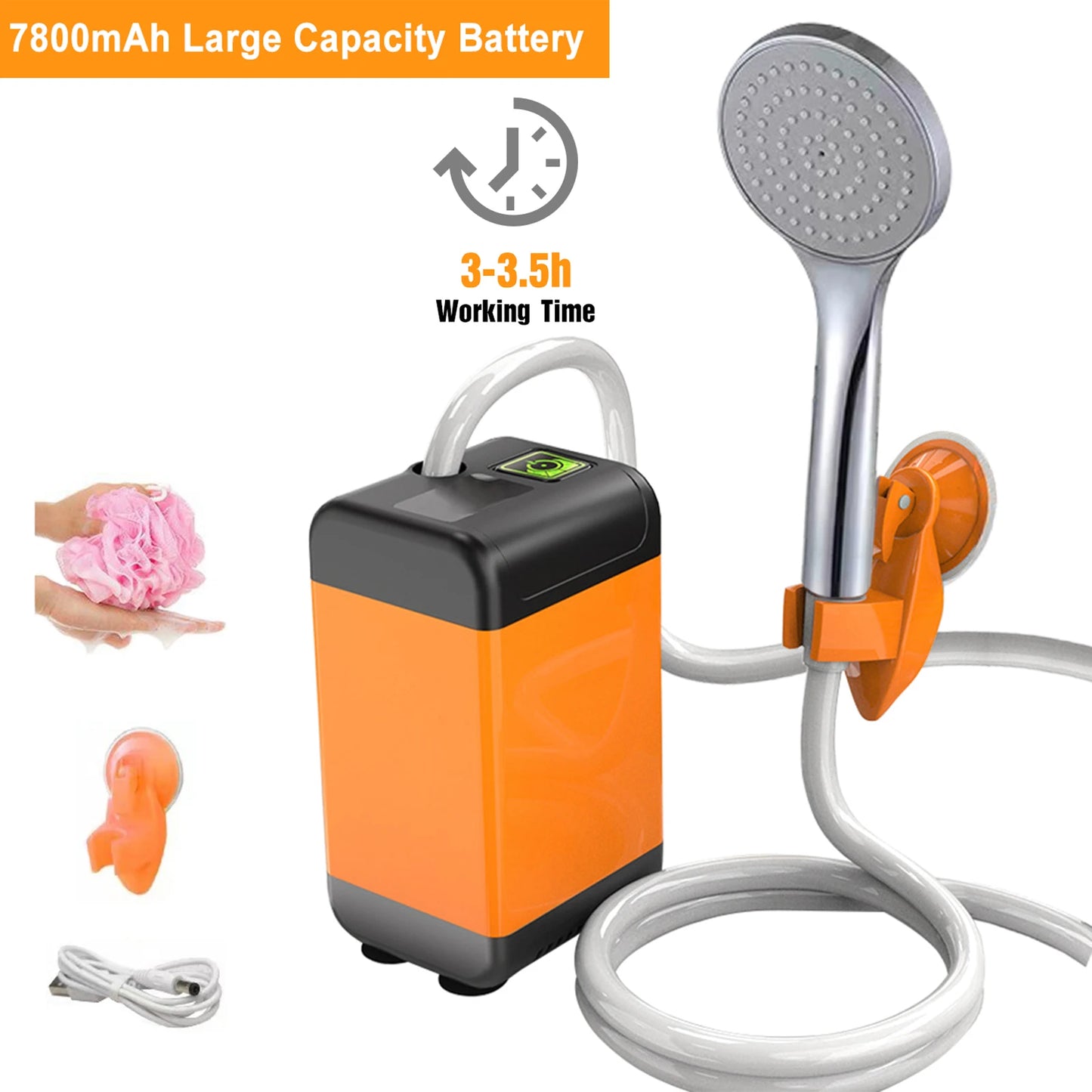 Draagbare Elektrische Douche | USB Oplaadbare Waterdichte Spuitkop voor Camping, Reizen en Dieren Wateren