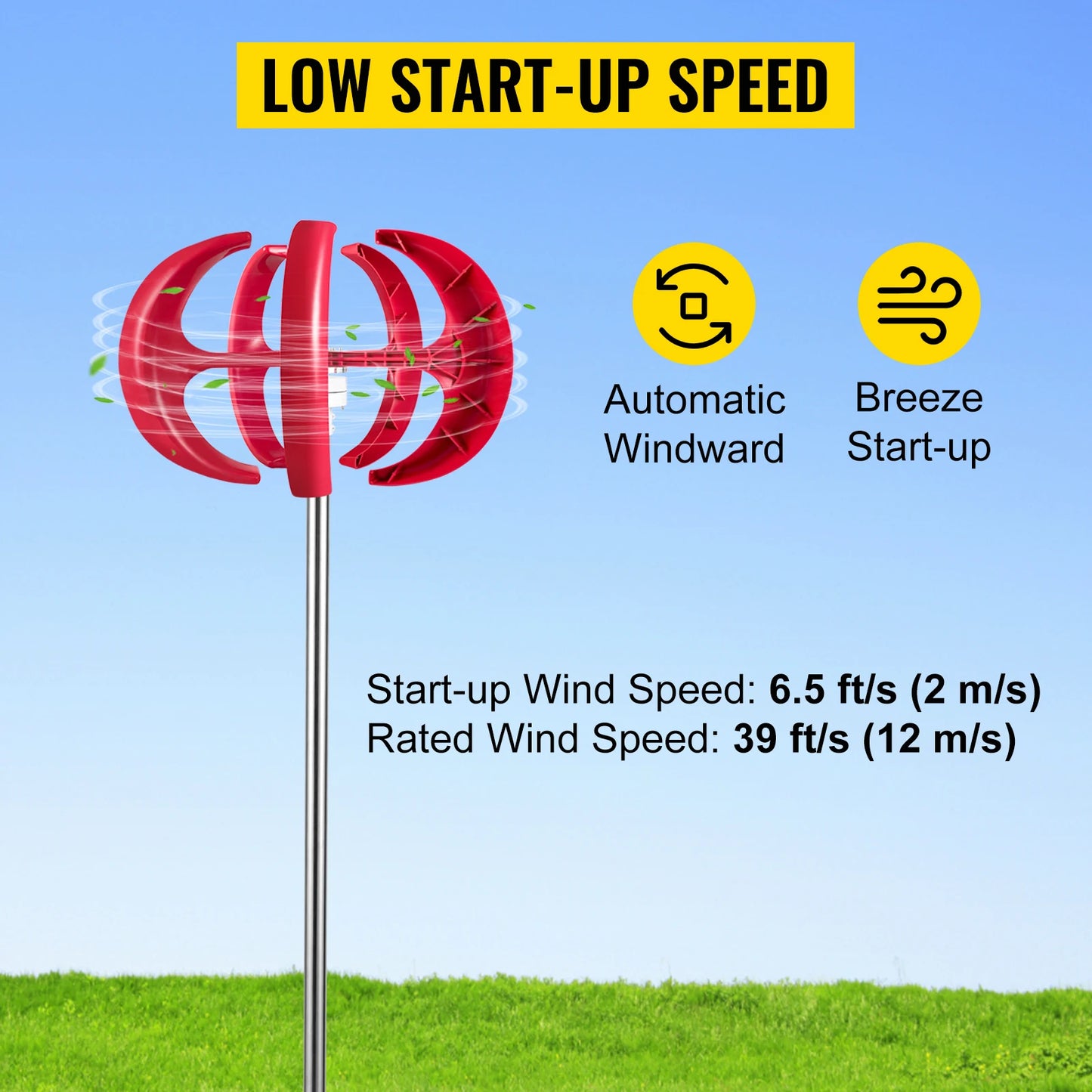 Verticale As Windturbine 12V 100W/400W/600W – Duurzame Energieopwekker met Controller