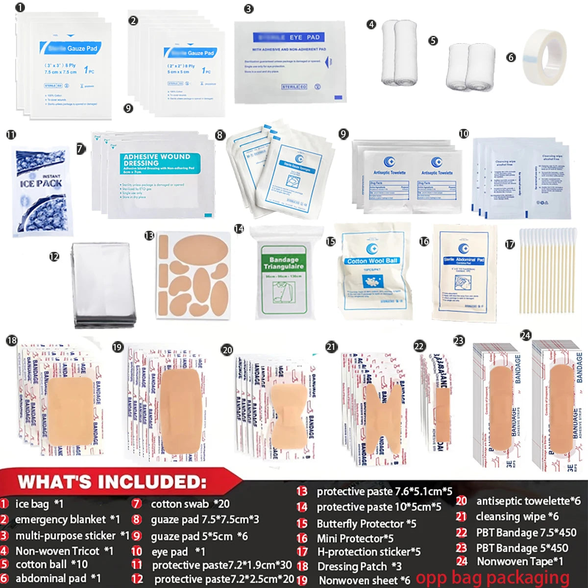 Kompaktes Trauma-Kit – 135 medizinische Artikel für Auto, Zuhause, Camping und Outdoor