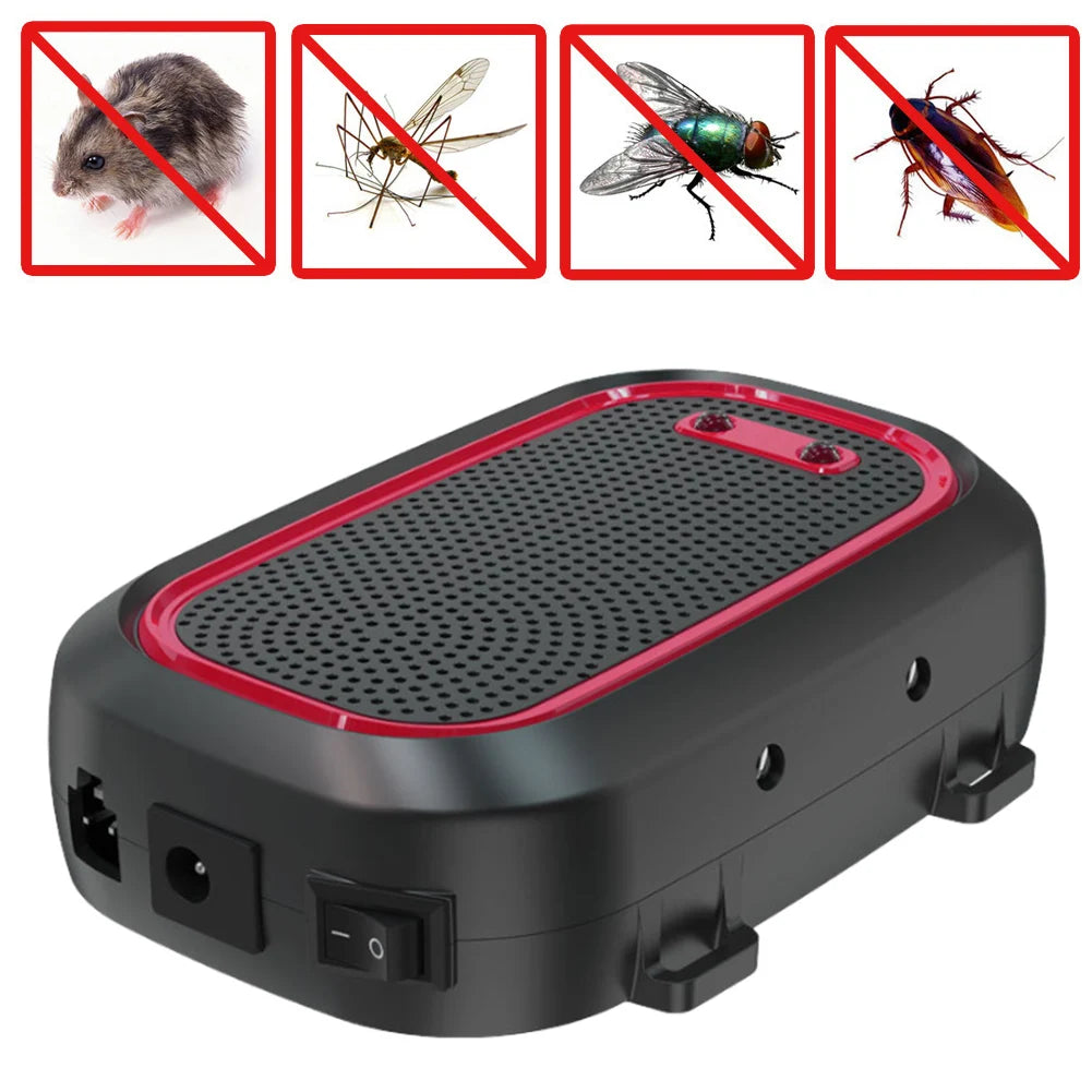 12V-24V Ultrasonic Muizen- en Ratten Repeller, Niet-Giftige Anti-Rat Repeller met Stroboscoop Lichten voor Auto en Binnengebruik