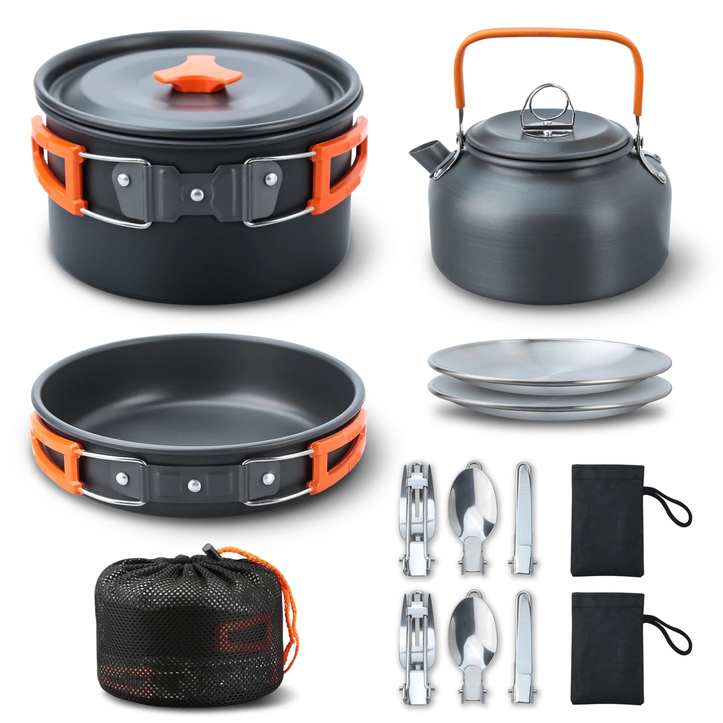 16-delige Aluminium Camping Kookset | Outdoor Kookgerei voor Reizen & Hiking