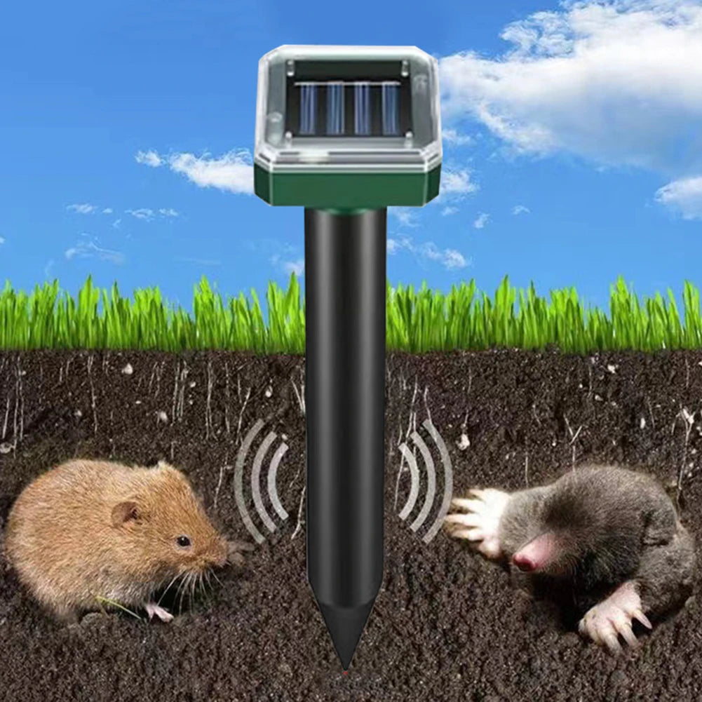 Solar Ultrasonic Muizen- en Slangen Repeller, Insectenwerende Device met Vibration en Hoogvermogen, Oplaadbare Zonenergie, IP64 Waterdicht